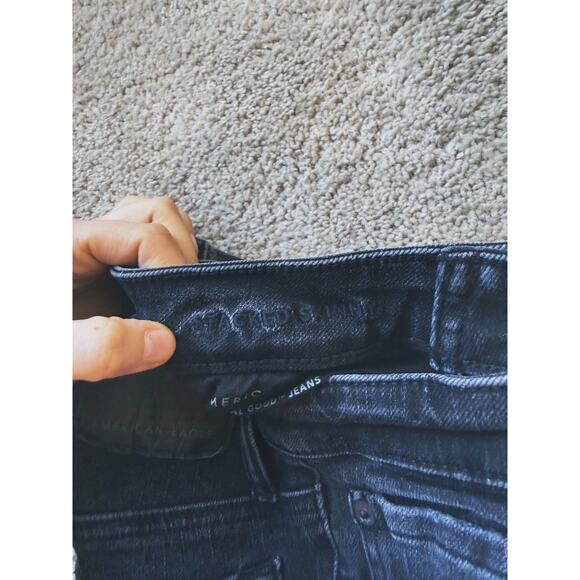 American Eagle Stacked Skinny AirFlex 360 Distressed Jeans Black 28x32 - Picture 7 of 8